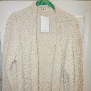 NWT POL Popcorn Cardigan Long Sweater in Cream Color Size 3X